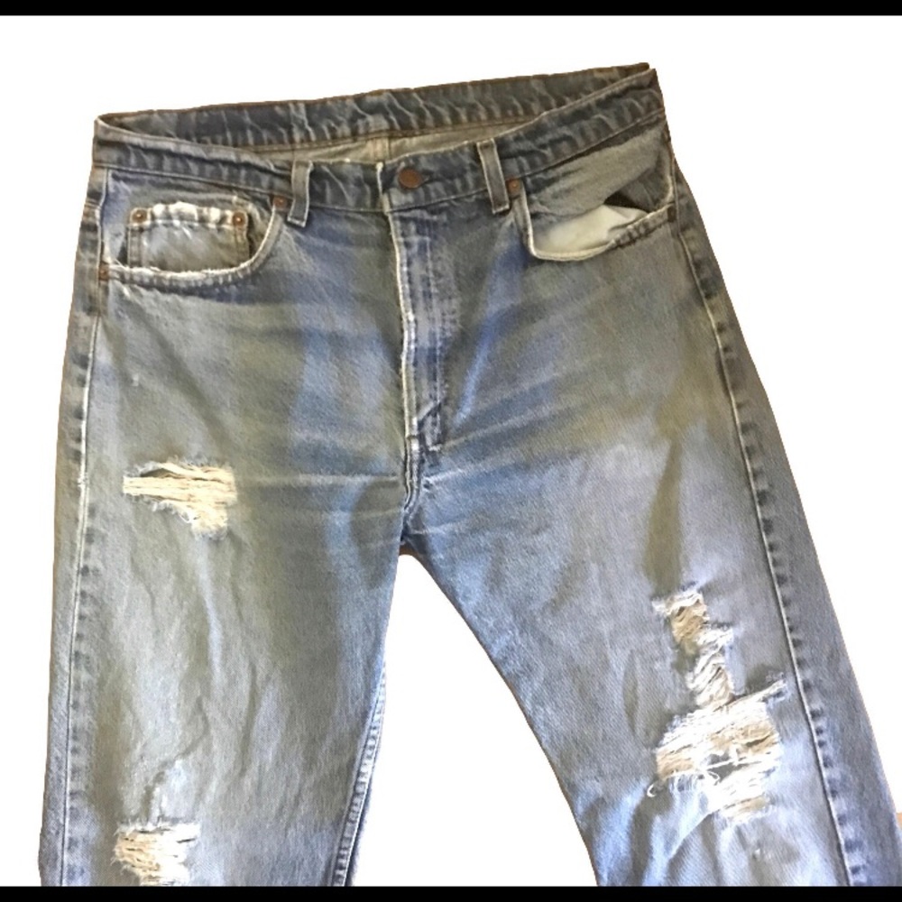 Vintage Levis 505 Distressed Denim Jeans 36 x 32